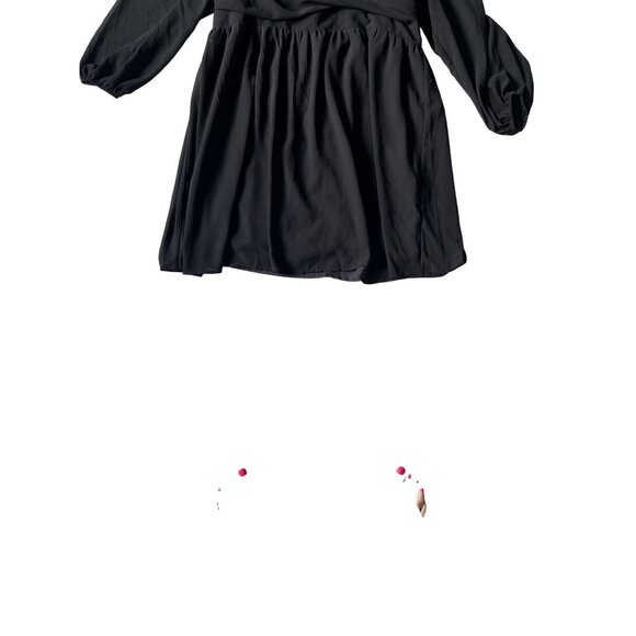 Shein Curve Black Off-Shoulder Dress 2XL Baby Doll Lined Witchy Plus Size - Picture 3 of 7